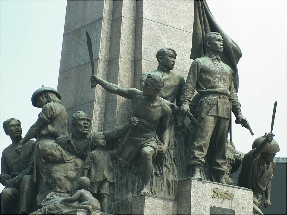 The Bonifacio Monument in Caloocan City, Philippines pays homage to revolutionary leader Andres Bonifacio and the Katipunan.