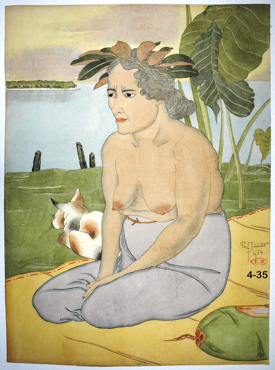 One of Paul Jacoulet's many paintings with Micronesians as his subjects. 