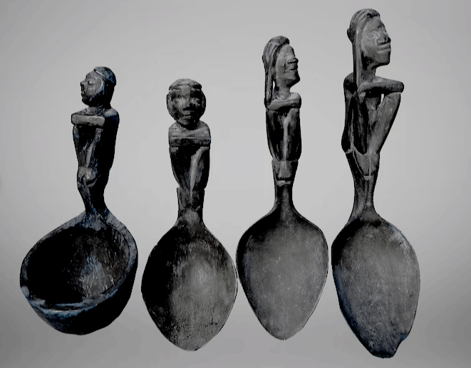 Aged wooden spoons with anthropomorphic handles command a high price in auctions, online stores, and sellers in the antiquities trade. 